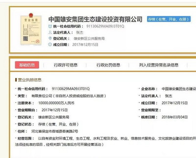 雄安新區全球推介 六大子公司成立，企業自有資金投資助力國家戰略